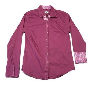 Royal Highness Equestrian Western Show‎ Shirt Girls 3XL Maroon Paisley Flip Cuff